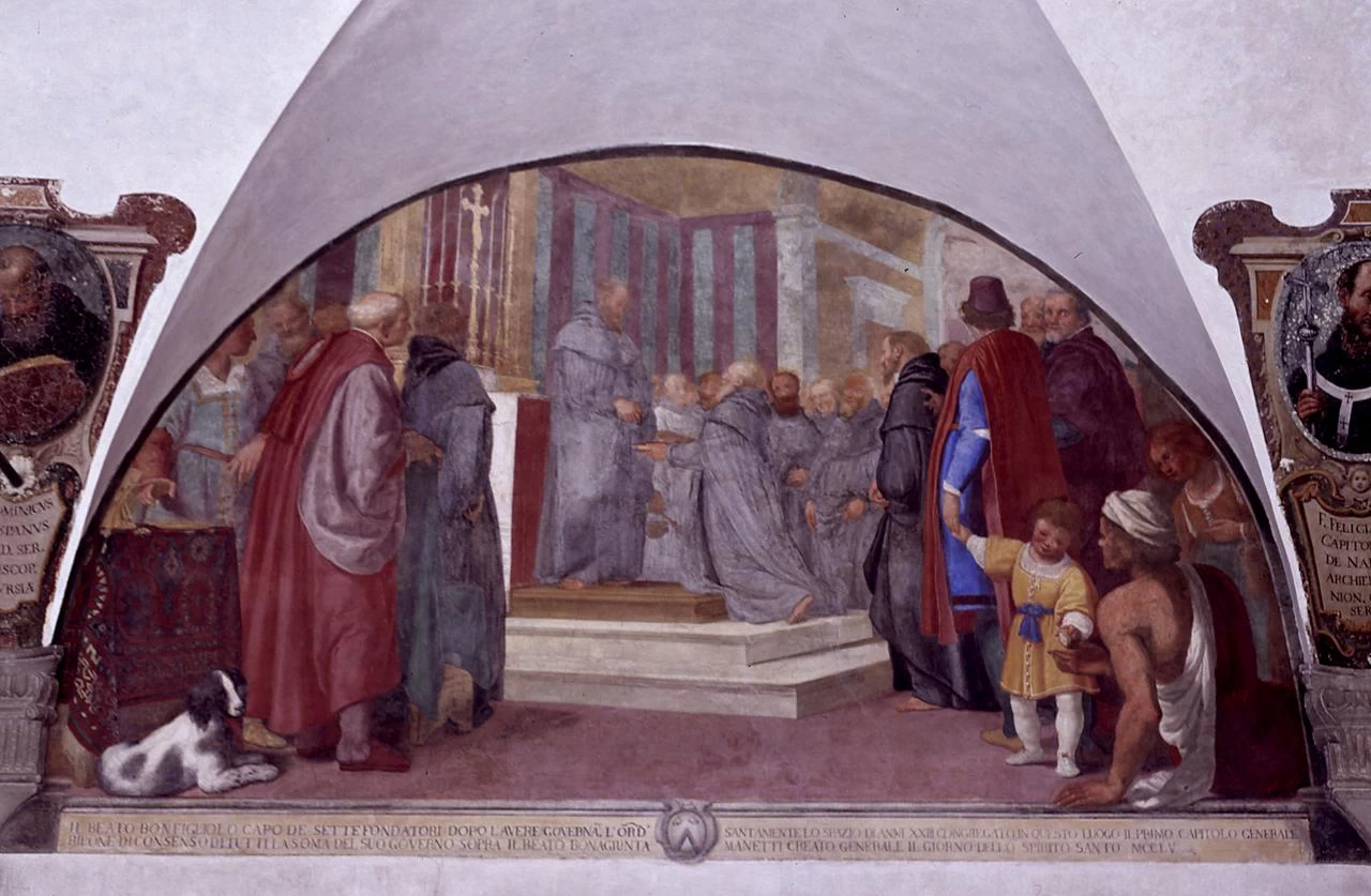 Beato Buonfigliolo delega il governo dell'ordine dei Servi al beato Bonagiunta - Convento della S.ma Annunziata, Firenze